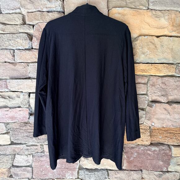 Eileen Fisher Full Zip Knit Petite L Viscose Womens Tunic Top Long Sleeve Jacket - Picture 2 of 9